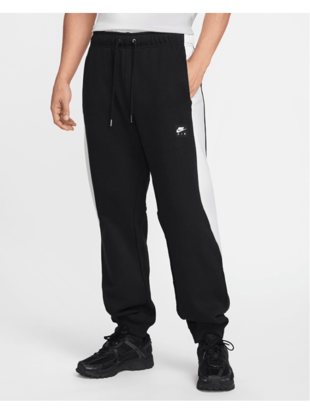 Nike Air Fleece Heavyweight Jogger Pants Mens Large Black White HJ0291-010 NWT